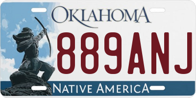 OK license plate 889ANJ