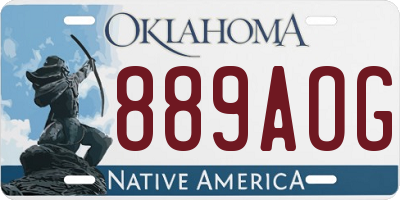 OK license plate 889AOG