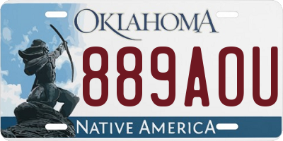 OK license plate 889AOU