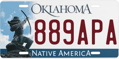 OK license plate 889APA