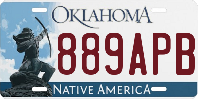 OK license plate 889APB