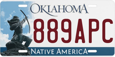 OK license plate 889APC