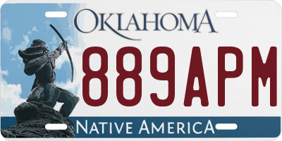 OK license plate 889APM