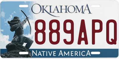 OK license plate 889APQ