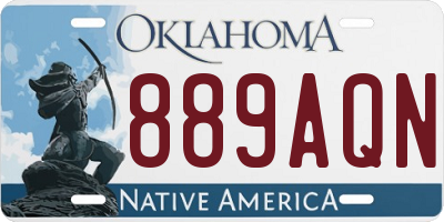 OK license plate 889AQN