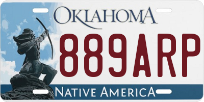 OK license plate 889ARP
