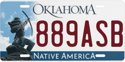 OK license plate 889ASB