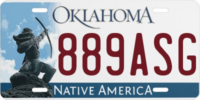 OK license plate 889ASG