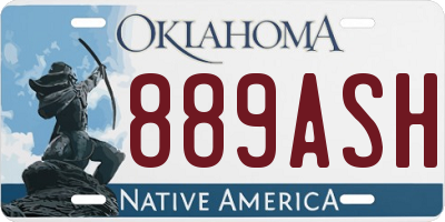 OK license plate 889ASH