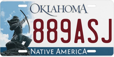 OK license plate 889ASJ