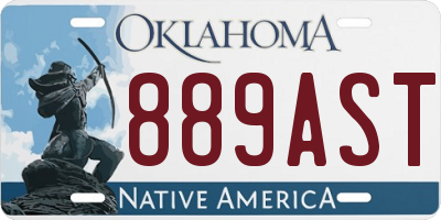 OK license plate 889AST