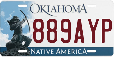 OK license plate 889AYP