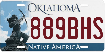 OK license plate 889BHS