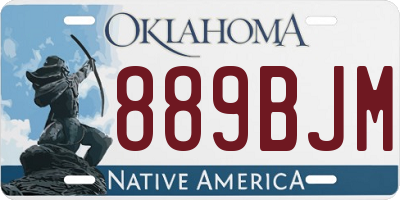 OK license plate 889BJM