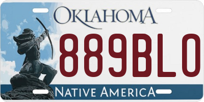 OK license plate 889BLO