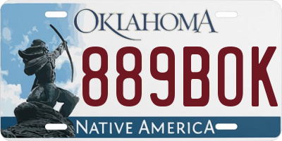 OK license plate 889BOK