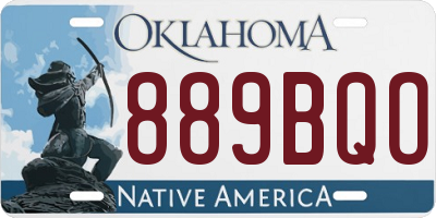 OK license plate 889BQO