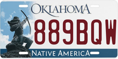 OK license plate 889BQW
