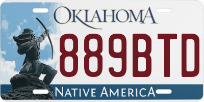 OK license plate 889BTD