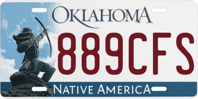 OK license plate 889CFS
