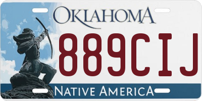 OK license plate 889CIJ