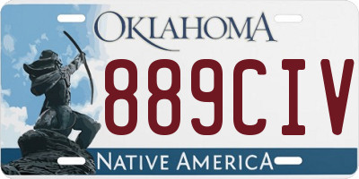 OK license plate 889CIV