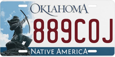 OK license plate 889COJ