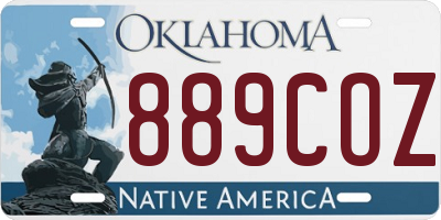 OK license plate 889COZ