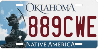OK license plate 889CWE