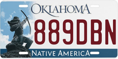 OK license plate 889DBN