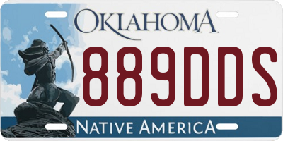 OK license plate 889DDS