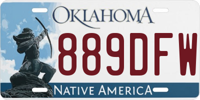 OK license plate 889DFW