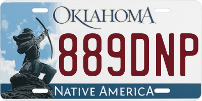 OK license plate 889DNP
