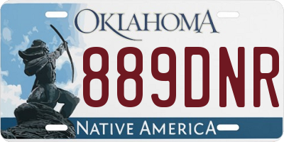OK license plate 889DNR