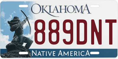 OK license plate 889DNT