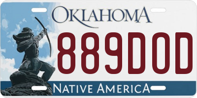 OK license plate 889DOD