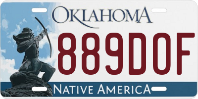 OK license plate 889DOF