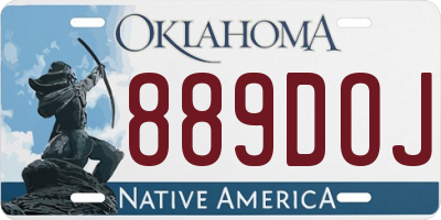 OK license plate 889DOJ