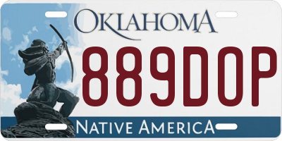OK license plate 889DOP