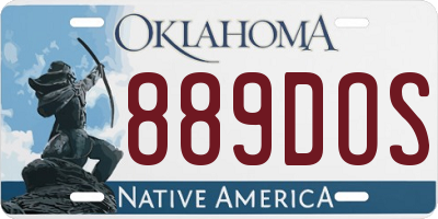 OK license plate 889DOS