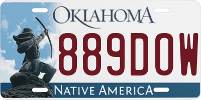 OK license plate 889DOW