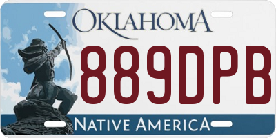 OK license plate 889DPB