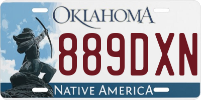 OK license plate 889DXN