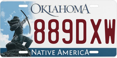 OK license plate 889DXW