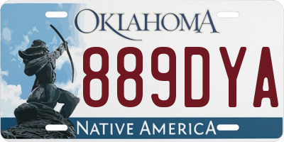 OK license plate 889DYA