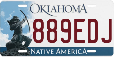 OK license plate 889EDJ