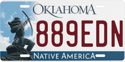 OK license plate 889EDN