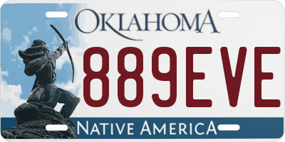 OK license plate 889EVE