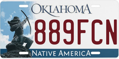 OK license plate 889FCN