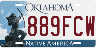 OK license plate 889FCW